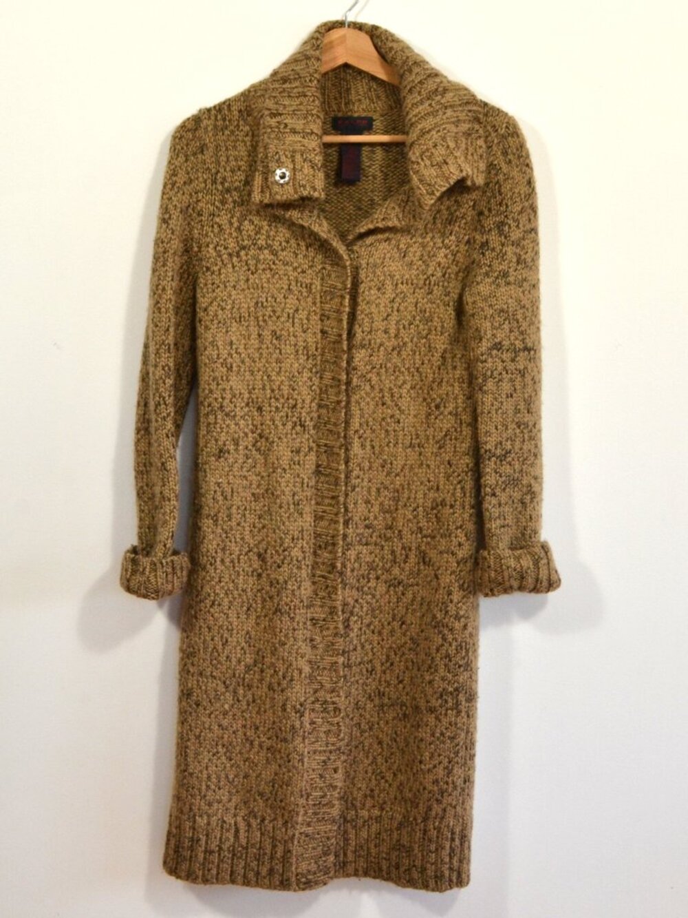 Ralph Lauren Wool Blend Sweater Coat Long Cardigan Tan XS